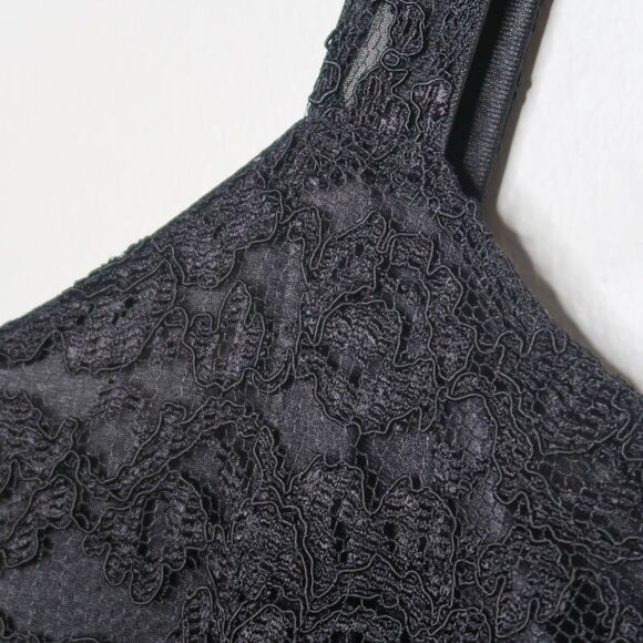 Maryann's Boutique VTG Womens Mini Dress Large Black Floral Lace Going Out Event - Picture 7 of 9